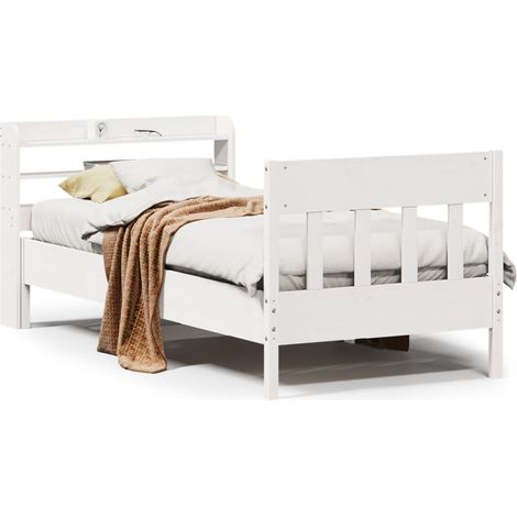 Maison Exclusive - Massivholzbett ohne Matratze Weiß 75x190 cm Ki