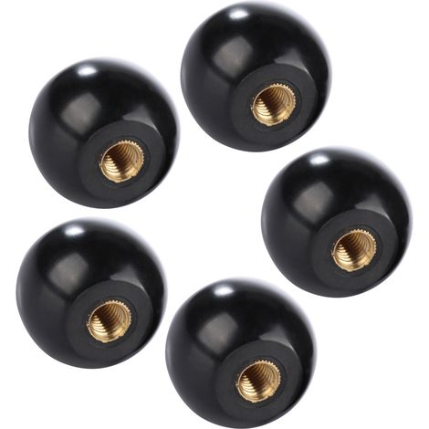 Lot de 5 boutons de levier ronds noirs en bakélite M832 pour machines-outils (1/5)