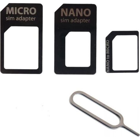 Kit 3in1 scheda adattatore nano micro sim universale smartphone tablet noosy