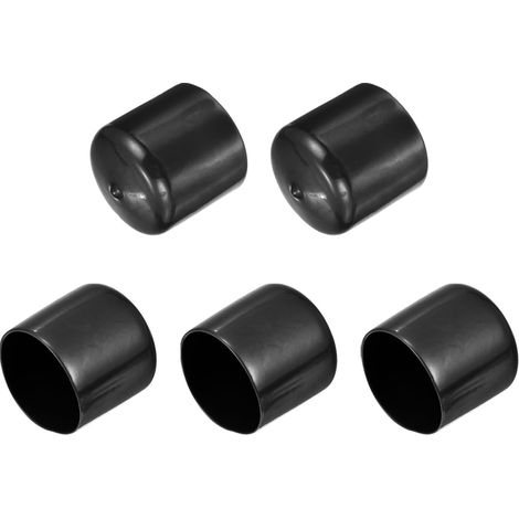 5Pcs Embouts en Caoutchouc 1 13/16"(46mm) ID Vinyle PVC Rond Tube Boulon Capuchon Couverture Vis Filetée Protecteurs Noir (1/5)