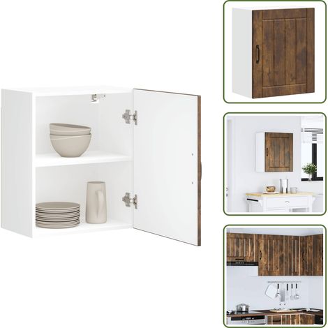 Armadio in truciolato - vidaXL Pensile da Cucina Lucca Rovere Fumo in Legno Multistrato - Armadio in legno