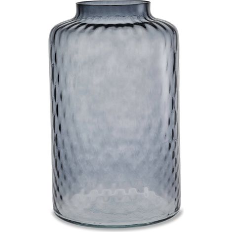 "Vaso artigianale BOTTIGLIA in vetro di Murano grigio freddo 33 cm" (1/2)