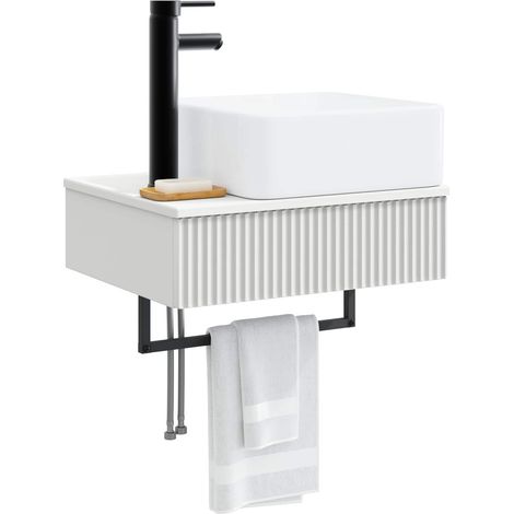 vidaXL Wall-Mounted Wash Basin White 50 x 41 x 39 cm Engineered Wood