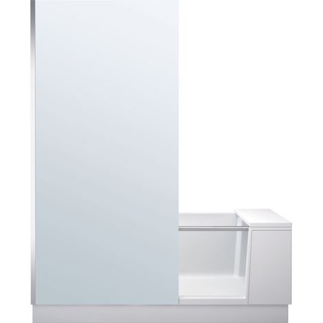 Baignoire SHOWER & BATH 1700x750mm Coin gauche avec porte en verre clair (1/2)