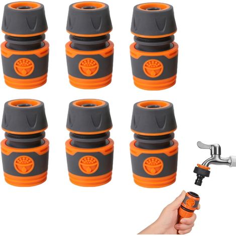 JSSEVN - 6-Piece Hose Connectors, 1/2 Inch Fitting, Irrigation Kit for Connection