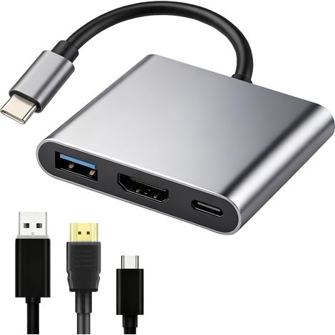 3 en 1 Adaptateur multiport USB C avec Sortie HDMI 4K (1/5)