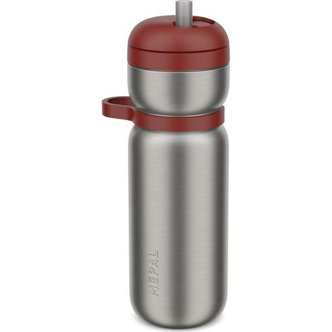 Bidon de Sport Isotherme Twist Étanche Pas besoin de pencher Isolé sous vide 6h chaud 10h froid Bouteille d'eau 600 ml Mountain red (1/5)