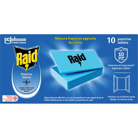 ANTIZANZARE PIASTRINE RICARICA 10 pezzi - RAID