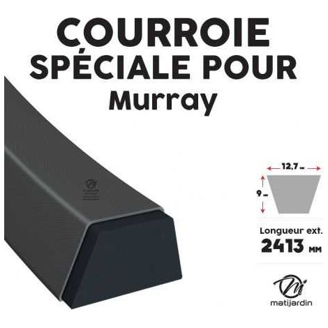 Courroie tondeuse Murray 37 x 61 12,7 x 2413 mm