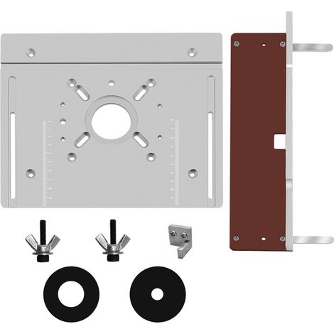 Decdeal Ensemble de 2 plaques d'insertion de table de routeur en alliage d'aluminium, planche à rabat pour fraisage du bois, Machine de découpage, outil auxiliaire de gravure, bancs de travail du bois
