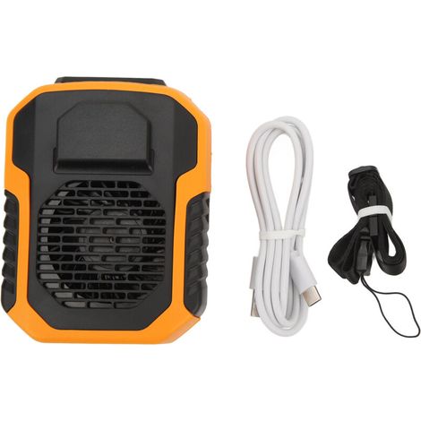 Ventilateur de Ceinture Portable Mini USB Rechargeable pour Randonnée avec Cordon Orange Rafraîchissant (1/5)