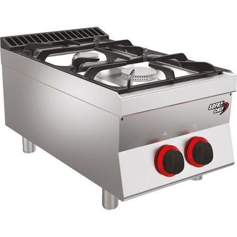 SOFRACHEF - Top 2 feux gaz - long. 400 mm - 7ST2F13G - Sofraca