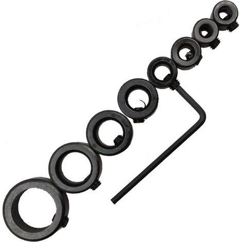 3-16mm Foret Profondeur Butée Anneau Anneau Positionneur Anneau Positionneur Positionneur Durable Foret À Bois avec Clé Hexagonale (8 PCS Profondeur Butée Profondeur Collier) (1/5)