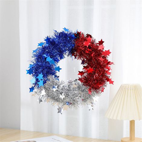 Guirlande Artificielle - Couronne Rondes En Feuilles De Lavande - Décoration Intérieure Et Extérieure - Diamètre 40 Cm - 1 Pièce