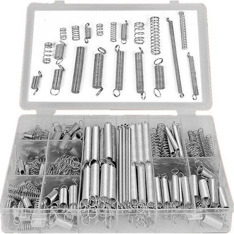 Kit de 200 Ressorts - Traction, Oscillants, Compression en Acier Inoxydable et Acier Dans une Boîte de Rangement Pratique (1/5)