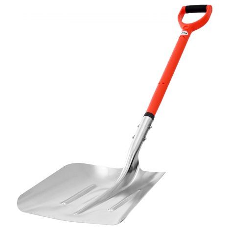 Pala de Nieve de Aleación de Aluminio, Pala Quitanieves Ancho de 35 cm, Mango de Fibra de Vidrio con Empuñadura en D, Portátil y Ligera, para Quitar Nieve de Jardín, Coche, Entrada de Vehículos (1/5)