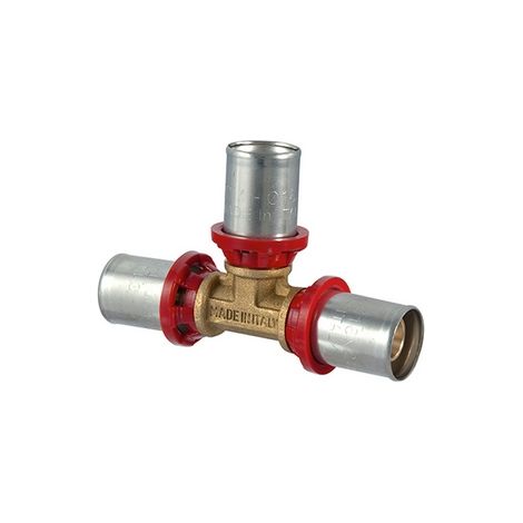 Raccordo tee a pressare per multistrato 16x16x16