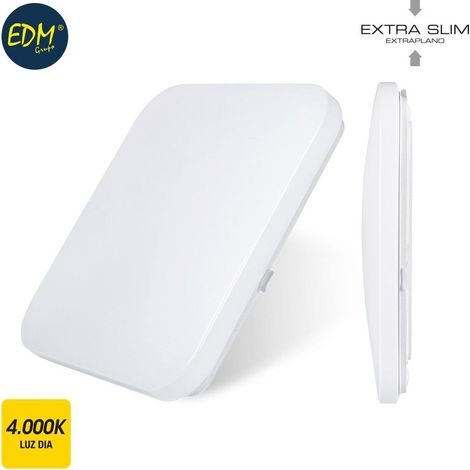 Plafoniera LED extrapiatta 12w 4000k quadrata 28x28x6,3cm EDM