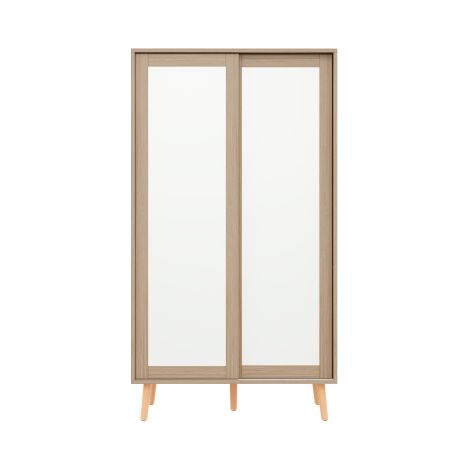 Armoire pour enfants 80x141,5 cm penderie à portes coulissantes avec tringle meuble Blanc bois naturel (1/5)