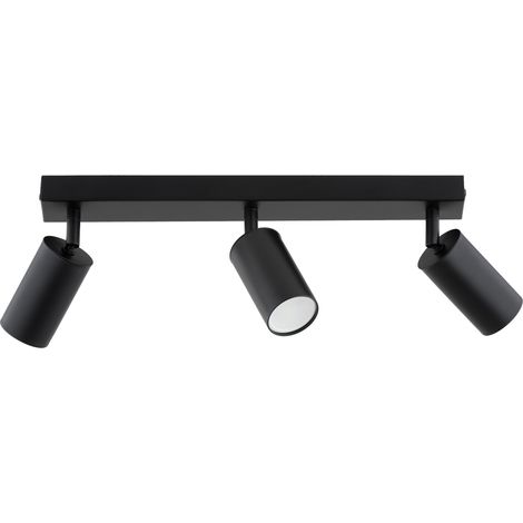 Plafonnier barre noire 40 cm 3 spots GU10 Alfa Atlet (1/3)