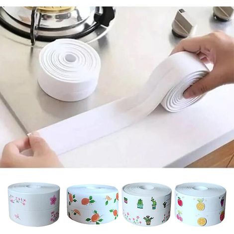 Ruban d'étanchéité de 5 mètres, résistant à l'huile, durable et imperméable, pour évier et salle de bain. (1/5)