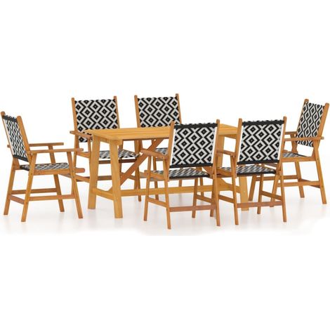 Maison Exclusive - Set Mobili da Pranzo per Giardino 7 pz Legno Massello di Acacia