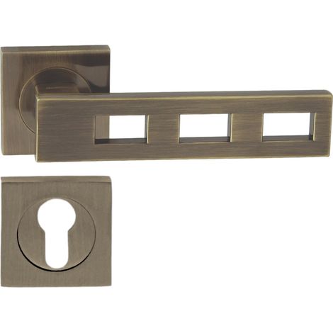 DOMINO Poignée de porte TRE QR M3 PZ Poignée avec plaque PZ pour cylindre profilé Bronze (1/5)