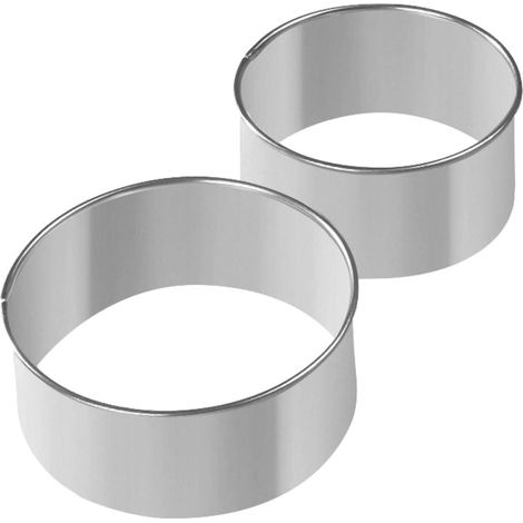 Lot de 2 Emporte-pièce Rond Acier Inoxydable Grand 9,5cm Petit 8cm Pour Beignets Pâtisserie Cuisine