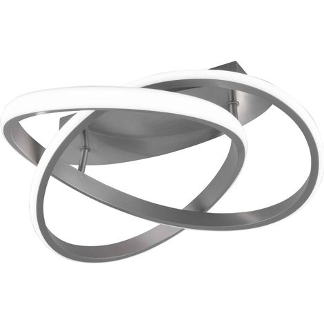 Plafoniera LED cerchio, metallo, acciaio satinato, D 45 cm, Course (1/5)