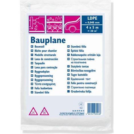 COLOR EXPERT 96922010 BâCHE DE CHANTIER DE PROTECTION TRÈS ÉPAISSE 4 X 5 M CIRET