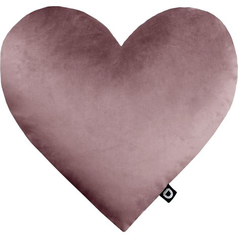 Almohada de terciopelo VE2258  corazón rosa empolvado (1/2)