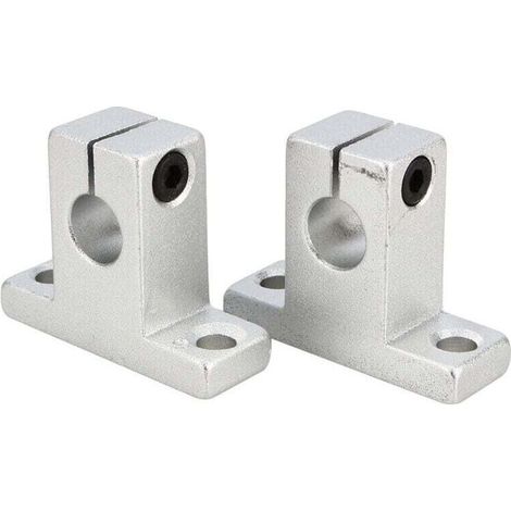 Lot de 2 Support de fixation d'arbre SK10, matériau de fixation d'arbre en alliage d'aluminium pour rail linéaire à arbre vertical