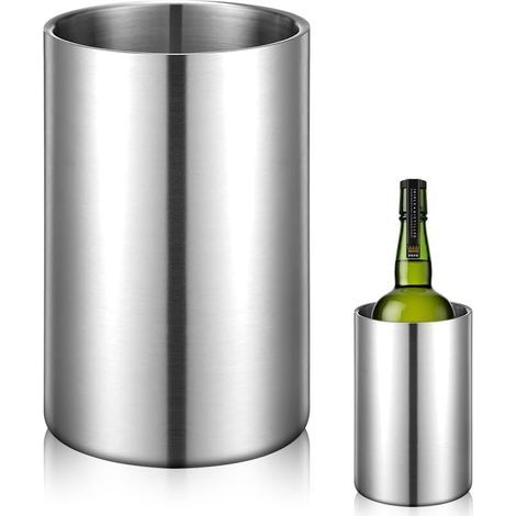 Flaschenkühler, doppelwandiger Weinkühler aus Edelstahl, Weinflaschenkühler, Getränkekühler, Champagnerkühler, geeignet für den Außenbereich (1/5)