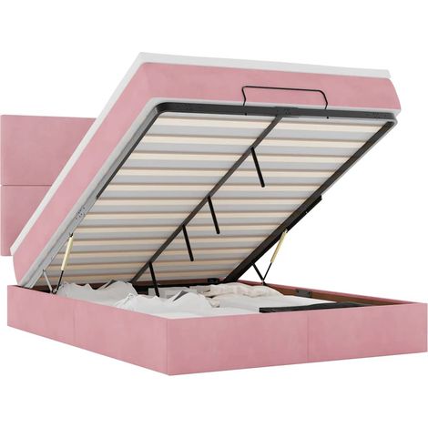 Maison Exclusive - Estructura cama otomana colchones terciopelo r