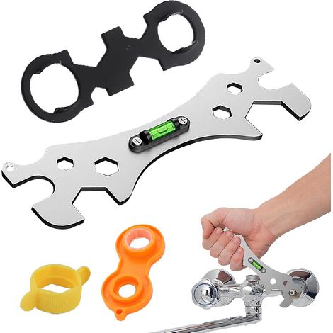 1 Pièce - Clé De Douche - Clé À Molette - Outil Multifonction Pour Robinetterie Salle De Bain Et Cuisine Acier Inoxydable 8mm À 30mm Argent (1/5)