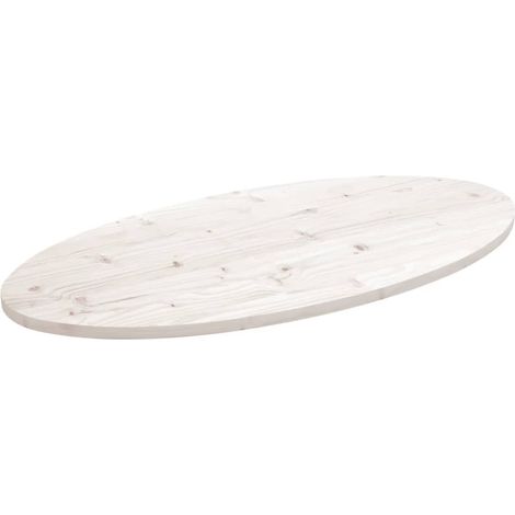 vidaXL Tablero de mesa ovalado madera maciza pino blanco 90x45x2,5 cm (1/5)