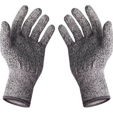 Une paire de gants anti-coupure grade 5, cuisine de qualité alimentaire protection anti-coupure abattage jardinage pêche gants de travail du bois (M) (1/5)