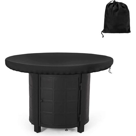 Housse de protection ronde pour plaque de feu, étanche, anti-UV 420D, pour plaque de cuisson et plaque de cuisson, noir (diamètre 80 cm) (1/5)