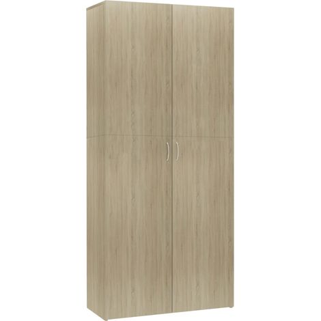 Scarpiera scarpiera mobile portaoggetti ingresso corridoio soggiorno Sonoma 80 x 35,5 x 180 cm legno MDF marrone (1/5)