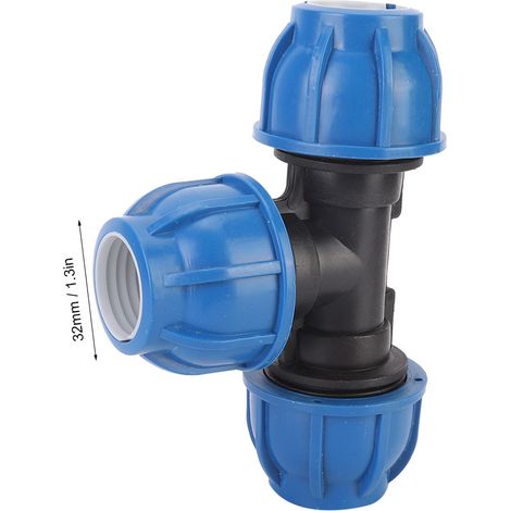 [Conector de manguera] + [Plástico PE] + [32 mm] + [Conector en T para tuberías de agua] (1/5)