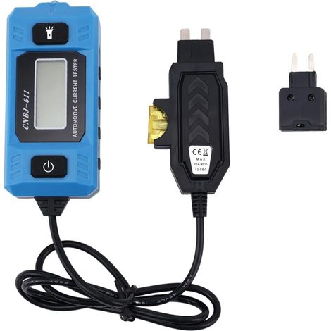 Testeur de Fusibles Automobiles, Testeur Sonde Défaut Circuit Automobile Haute Précision 20A 48V Traceur Circuit/Détecteur Court-Circuit 2 en 1 avec Affichage LED et Phare (Pile Non Incluse) (1/5)
