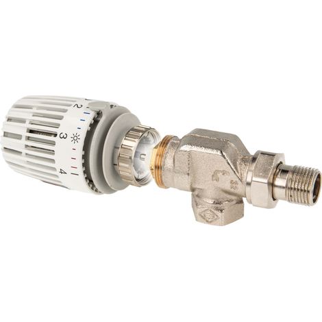 tecuro Kombi-Set Thermostatkopf K und Ventilunterteil V-exact II, DN 15 - Axial (1/5)