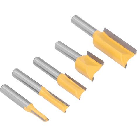 5 Fraises Droites en Carbure à 2 Trous pour Découpe et Ajustage - Set de 5 Pièces pour Routage (1/5)