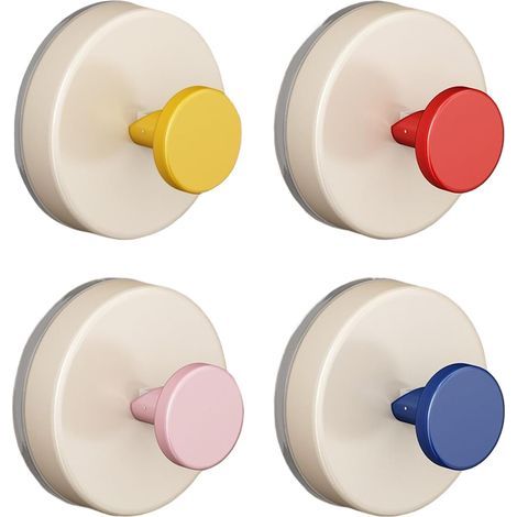 CCYKXA Suction Cup Hooks - 4 Pieces Coat Rack - Towel Rack for Kitchen Door, Bathroom Wall, Camper Van Wardrobe and Glass Cabinet