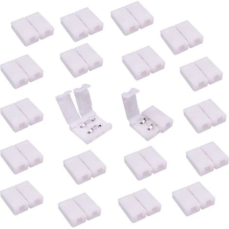 Connecteur Ruban LED Connecteur Rapides Bande LED à 2 Broches pour Strip LED SMD 5050 5630 de Couleur Unique imperméable et Non-imperméable de 10mm de Large, Soudage Gratuit (20pcs) [Classe énergétiqu (1/4)