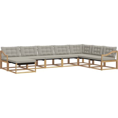 Ensemble de canapés d'extérieur 8 pc Blanc et gris clair vidaXL (1/5)
