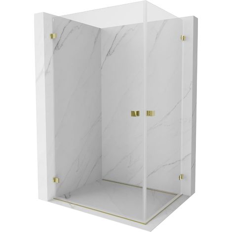 Mexen Lunar-B Duo cabina de ducha abatible 95 x 75 cm, transparente, dorada - 832-095L-075P-50-00 (1/5)