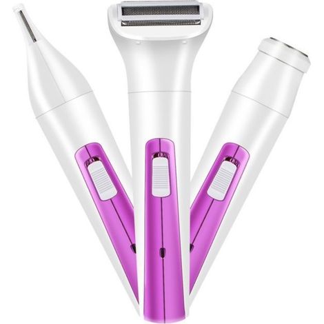 Épilateur électrique pour femmes - maillot de bain intime pour le visage, les sourcils et les jambes - tête de rasage 3 en 1 - longue autonomie 60 min - voile-AquaForge (1/4)