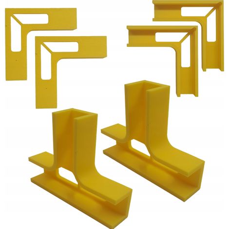 SET MANIGLIA PER FALEGNAMERIA per piastra di montaggio da 18 mm 3a MANO 4xL+2xT 45° 90° (1/4)