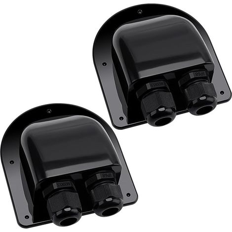 2 Pièces Presse Étoupe Solaire d'entrée de Câble Étanche pour Câble 6-12 mm, Solaire Double Entrée de Câble Gland pour Panneaux Solaires de Camping-Car, Caravane, Bateau (Noir) (1/5)